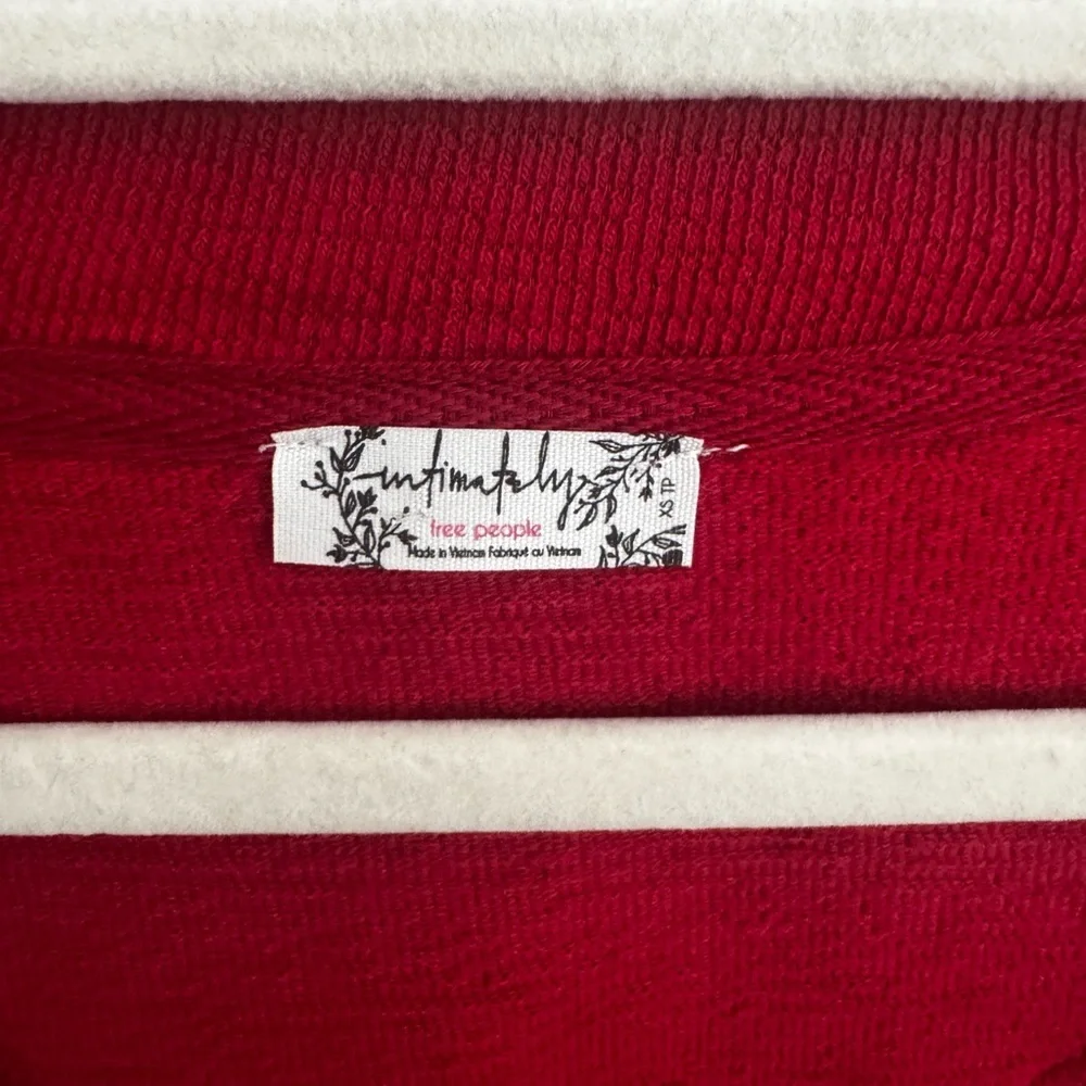 Free People Intimately XS Sweater Staycation Oversize Lounge Sweatshirt Red - Picture 6 of 13